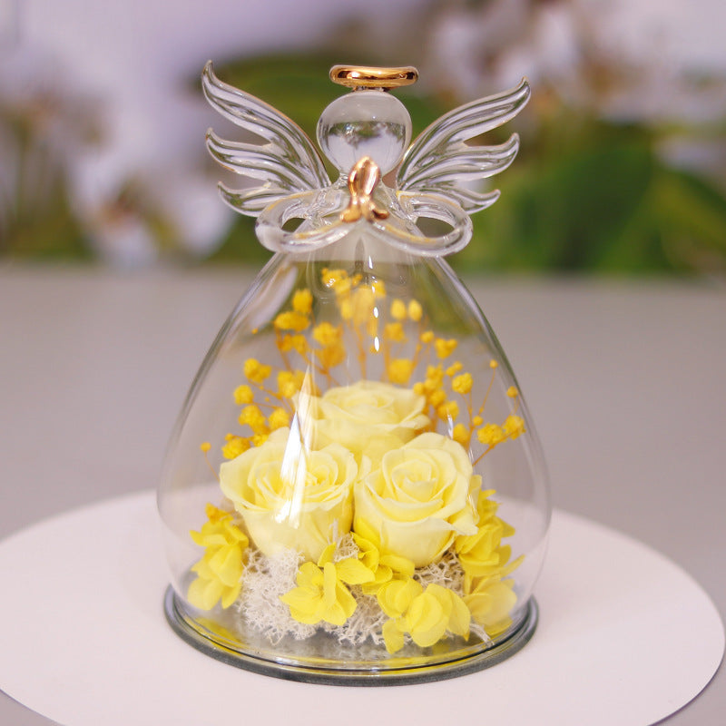 Ewige Blumen Geschenkbox mit Glasabdeckung – Trockenblumen in stilvoller Präsentation - ❤️Princess Store❤️