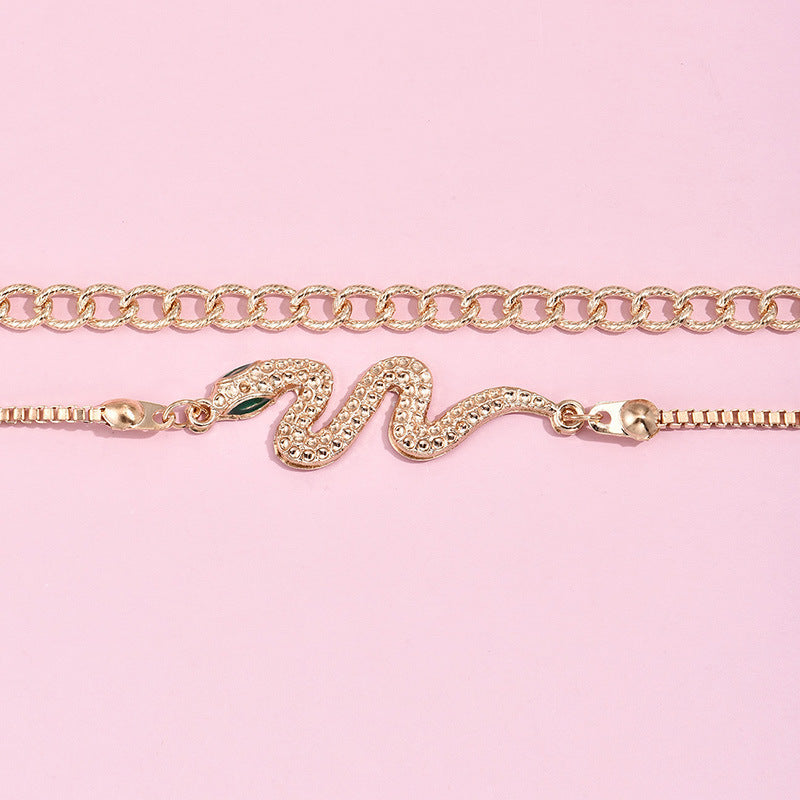 Snake-shaped Chain Bracelet Set 2-piece Set - ❤️Princess Store❤️