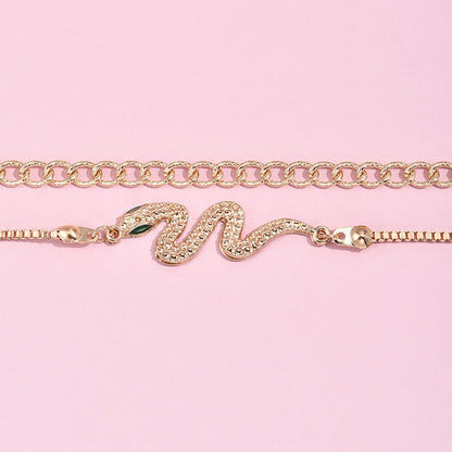 Snake-shaped Chain Bracelet Set 2-piece Set - ❤️Princess Store❤️