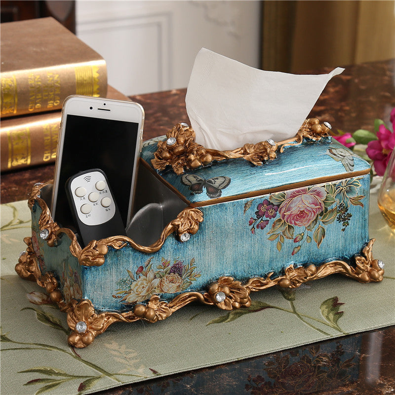 European-style Fruit Plate Three-piece Coffee Table Decoration Ashtray Tissue Box Set - ❤️Princess Store❤️