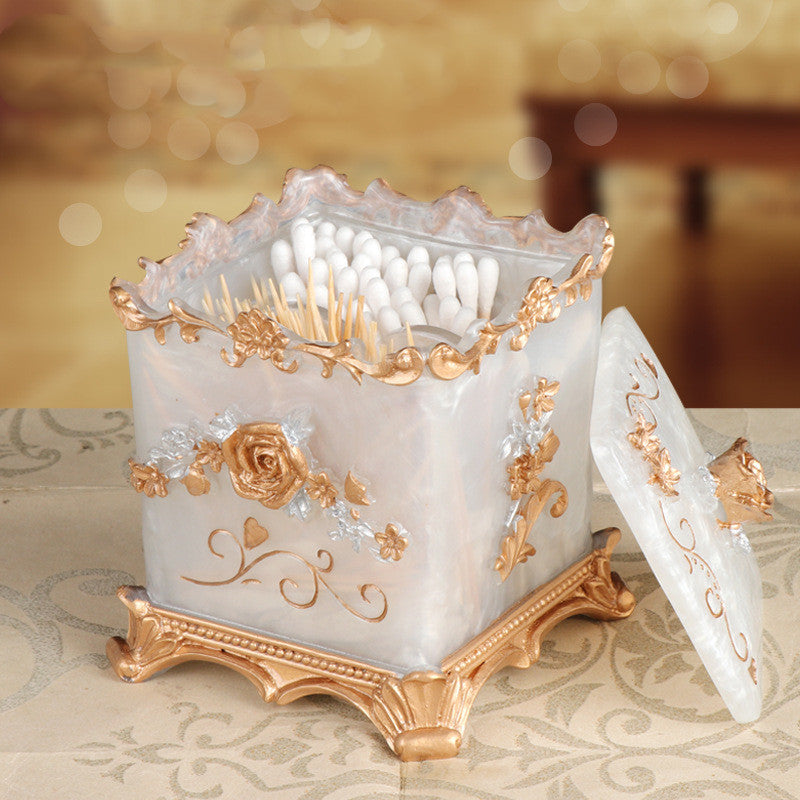 European Style Toothpick Box Cotton Swab Box Storage Box Creative Toothpick Holder - ❤️Princess Store❤️