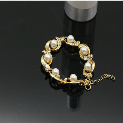 Alloy diamond pearl bracelet personality creative bracelet - ❤️Princess Store❤️