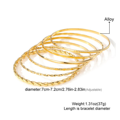 Glänzendes Twist-Armband-Set – 6-teilig, Geometrisches Design - ❤️Princess Store❤️