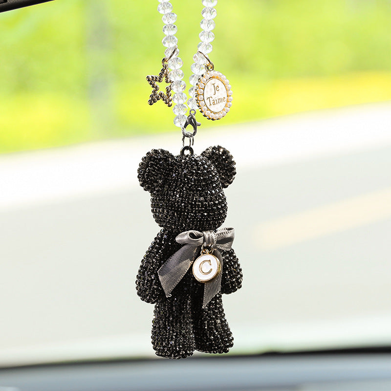 Car Rearview Mirror Pendant Diamond-embedded Violent Bear Bear Ornaments - ❤️Princess Store❤️