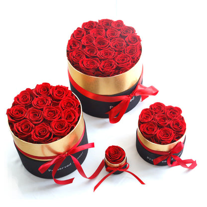 Eternal Roses In Box Preserved Real Rose Flowers With Box Set Valentines Day Gift Romantic Artificial Flowers - ❤️Princess Store❤️