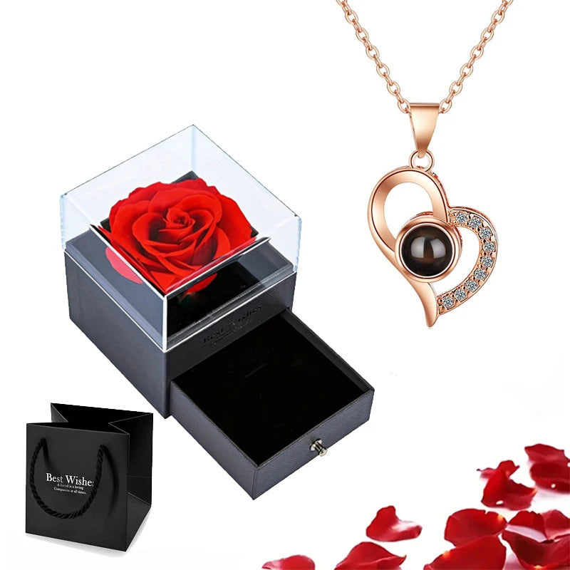 Gift Box Copper Micro Bar Heart Pendant Necklace - ❤️Princess Store❤️