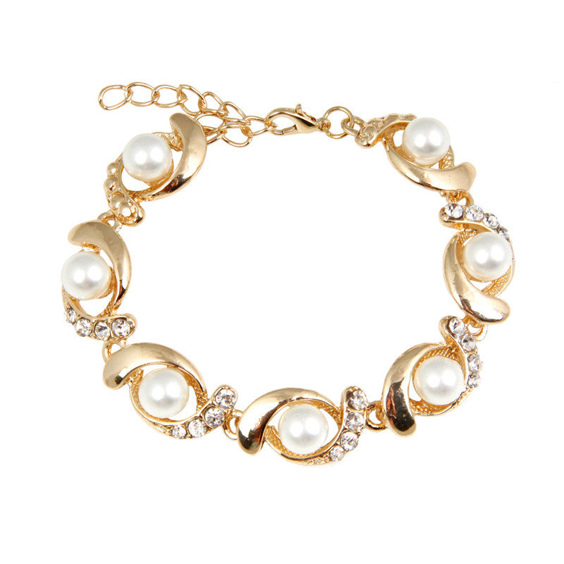 Alloy diamond pearl bracelet personality creative bracelet - ❤️Princess Store❤️