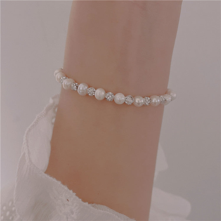 Freshwater Pearl Bracelet Laser Flash Interval Pearl Bracelet Adjustable - ❤️Princess Store❤️