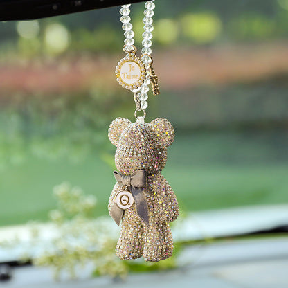 Car Rearview Mirror Pendant Diamond-embedded Violent Bear Bear Ornaments - ❤️Princess Store❤️