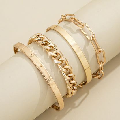 LOVE Armband Set – 4-teilig, Gold & Silber - ❤️Princess Store❤️