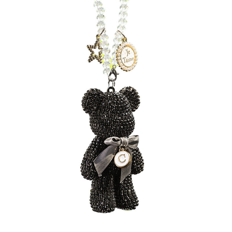 Car Rearview Mirror Pendant Diamond-embedded Violent Bear Bear Ornaments - ❤️Princess Store❤️