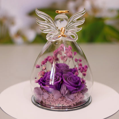 Ewige Blumen Geschenkbox mit Glasabdeckung – Trockenblumen in stilvoller Präsentation - ❤️Princess Store❤️