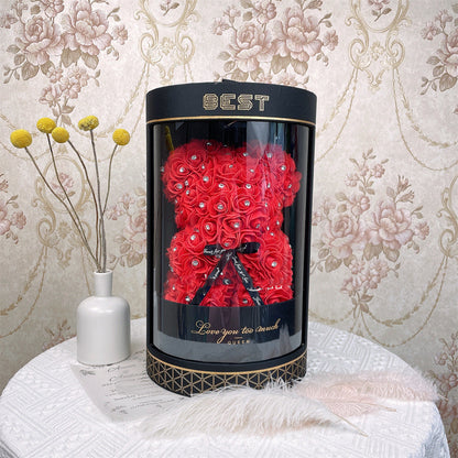 Rosenbär - Teddy aus Rosen mit LED-Licht - ❤️Princess Store❤️