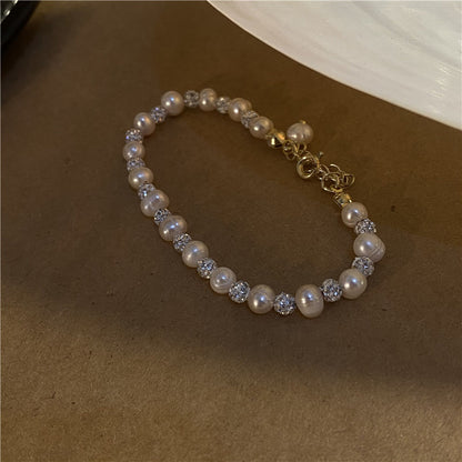 Freshwater Pearl Bracelet Laser Flash Interval Pearl Bracelet Adjustable - ❤️Princess Store❤️