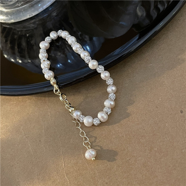 Freshwater Pearl Bracelet Laser Flash Interval Pearl Bracelet Adjustable - ❤️Princess Store❤️