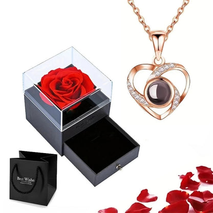 Gift Box Copper Micro Bar Heart Pendant Necklace - ❤️Princess Store❤️